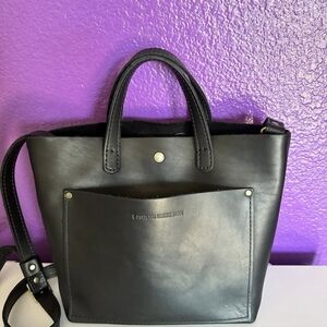 Portland Leather Black Mini Crossbody With insert